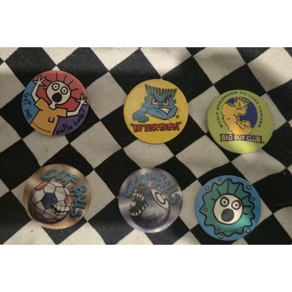Vintage 90s Pogs Lot of 6 Slammers Bad Boy Club Get Me Cool Balls